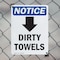 Signmission Dirty Towels (Down Arrow), 7 in W x Rectangle, Plastic OS-2PACK-NS-P-710-V-11039 - alternate 4
